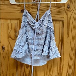 SHEIN Light Lavender Ruffle Cami with Front Tie